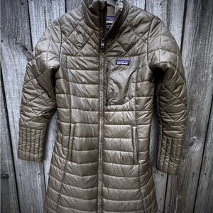 Patagonia Womens Nano Puff Jacket XS Olive Green Lightweight Puffer Coat